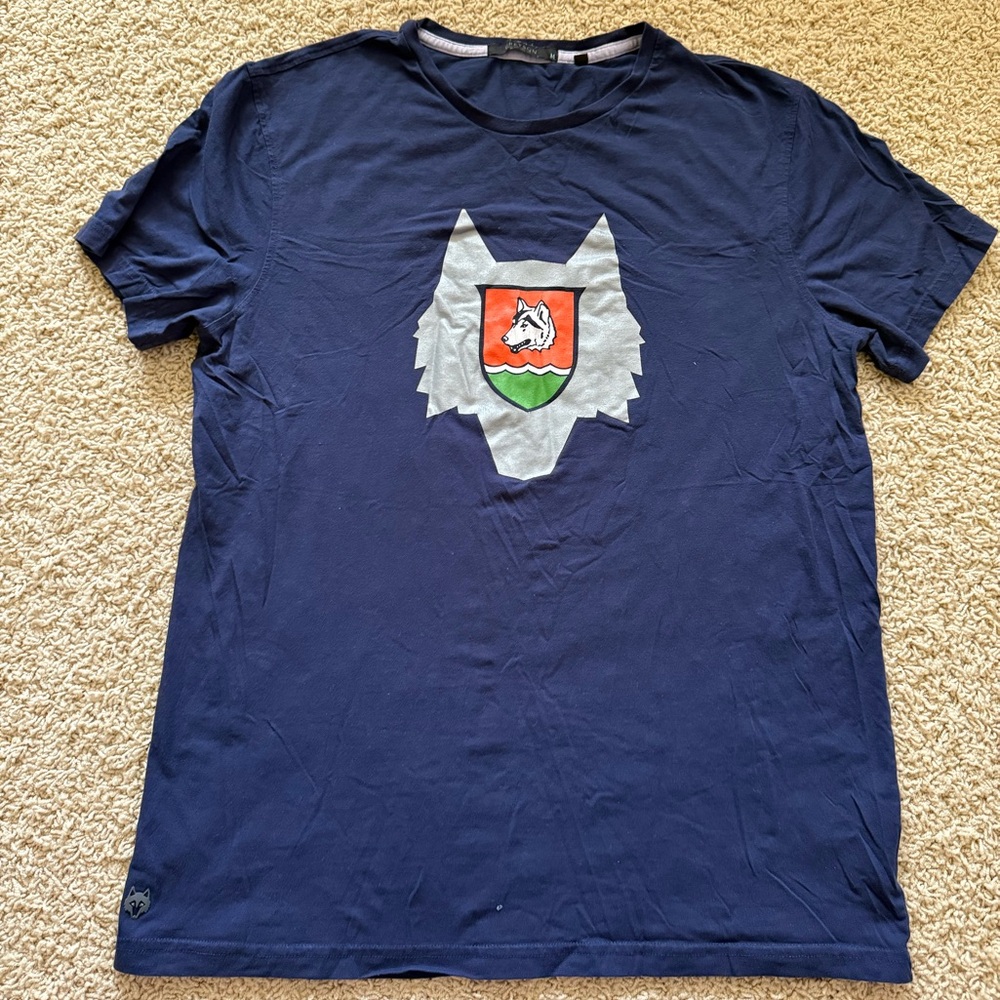 Greyson Navy Blue Wolf Graphic Tee